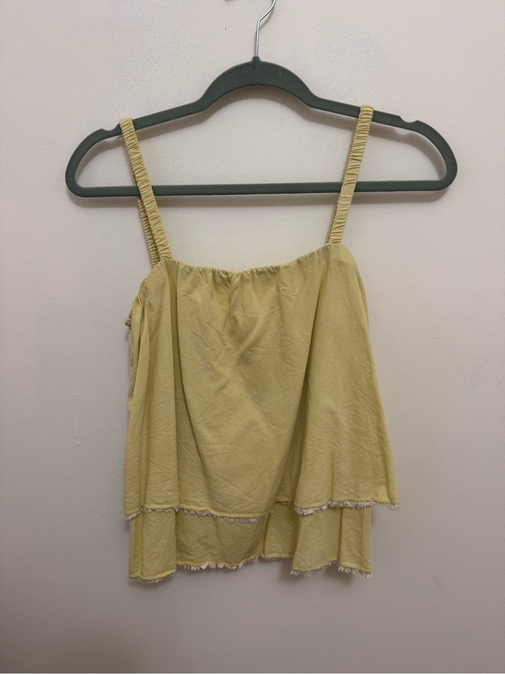 Bella Dahl Pale Yellow Layered Spaghetti Strap Camisole